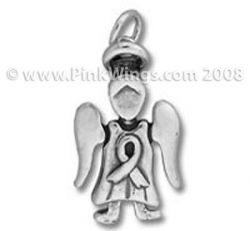 Awareness Ribbon Angel Sterling Silver Charm/ Pendant