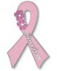 A Ribbon "Survivor" with 2 flowers Pink Ribbon pin
