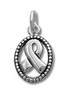 Sterling Oval Cut Out Ribbon Charm