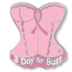 2008 Bust Pink "3-Day or Bust" Pin