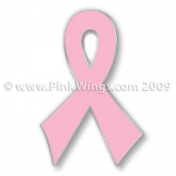 A Ribbon Plain Pink Ribbon Pin