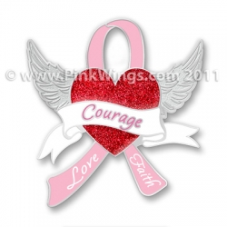 Courage Pink Ribbon Pin