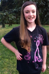 Pink Ribbon & Wings T-Shirt in Black