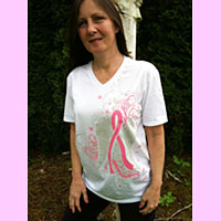 Survivor Pink Ribbon Wings T-Shirt in White