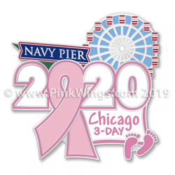 2020 Chicago Navy Pier 3-Day Pink Ribbon Pin