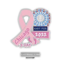 2022 Chicago 3-Day Walk Pink Ribbon Pin 
