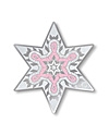 Snowflake Pink Ribbon Pin