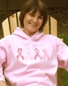 "Ribbons 4 A Cure" Hoodie Pink Ribbon Sweatshirt