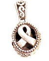 Oval Breast Cancer Awareness Ribbon Prayer Box Charm