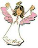 Angel "Brunette" Pink Wings Pin
