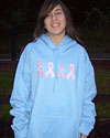 "Ribbons 4 A Cure" Hoodie Periwinkle Blue 