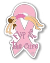 Flip For the Cure Pink Ribbon Pin