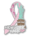 New York Walk Pink Ribbon Pin 