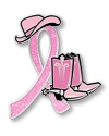 Cowgirl Boots pink ribbon pin