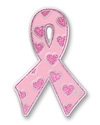 A Ribbon Heart with Glitter Pink Ribbon Pin
