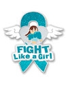 Teal Fight Like A Girl Cancer Awareness Pin