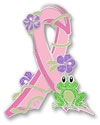 Frog Pink Ribbon Pin