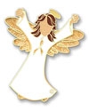 Gold Glitter Angel Pin