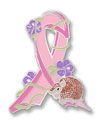 Armadillo Pink Ribbon Pin