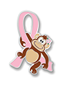 Monkey Pink Ribbon Pin