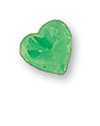 May gemstone : Heart shaped Green CZ