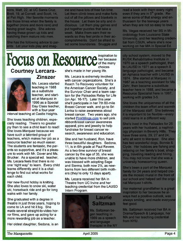 Marquezette: Focus on Resource, Courtney Lercara-Zinszer