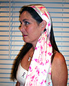 Pink Ribbon Scarf in Ivory