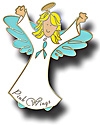 Teal Blonde Angel Pin