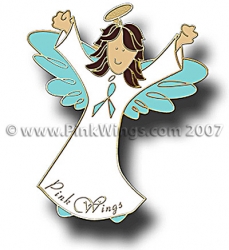 Teal Brunette Angel Pin