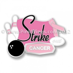 Sport Bowling Pink Ribbon Pin