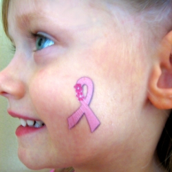 Pink Ribbon Flower Tattoo