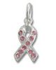 Pink crystal ribbon charm