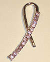 Tall Sterling Silver Pink Ribbon Pin
