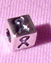Square Sterling Silver Breast Cancer Awareness Bead