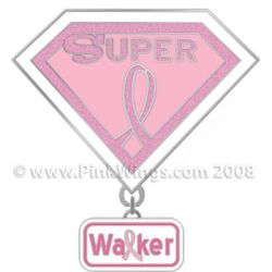 Super Walker Pink Ribbon Pin