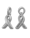 Sterling Silver Breast Cancer Awareness Ribbon Charm