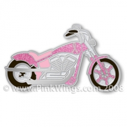 Motorcycle Pink Ribbon Pin