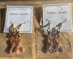 Pink Ribbon Earrings