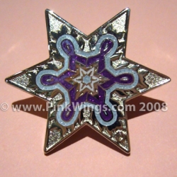 Purple Ribbon Snowflake Pin