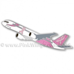 Wings Of Hope" Pink Ribbon Airplane Pin
