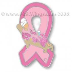 Spa Girl Pink Ribbon Pin