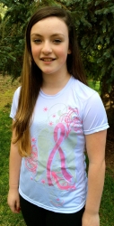 Wicking Shirt Pink Ribbon- White 