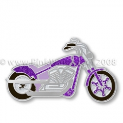 Motorcycle Purple All Cancer Awareness Pin