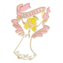 Angel Blonde "Survivor" Pink Ribbon Pin