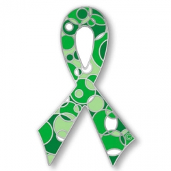 Retro Green  Ribbon Pin