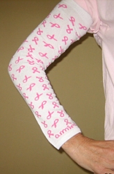 Arm Warmers : White with Pink Ribbons