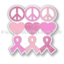 Peace Love Cure Pink Ribbon Pin