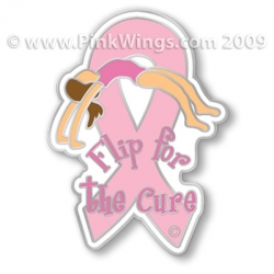 Flip For the Cure Pink Ribbon Pin