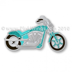 Motorcycle Teal Ribbon Pin