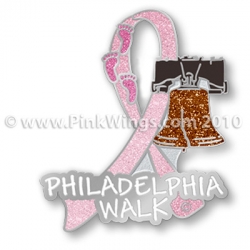 Philadelphia Walk Pink Ribbon Pin 